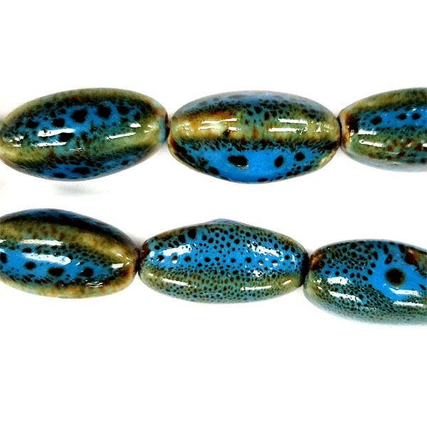PORCELAIN 4 SIDE RICE 15X26MM TQ BLUE